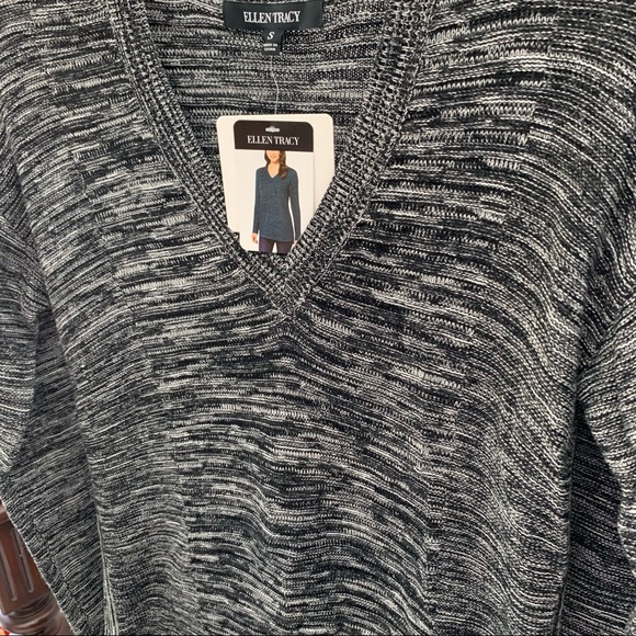 Ellen Tracy Black/Ivory Sweater S - Picture 4 of 4